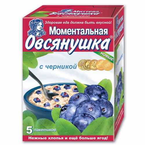 Каша «Овсянушка» с черникой