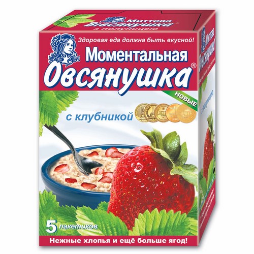 Каша «Овсянушка» с клубникой