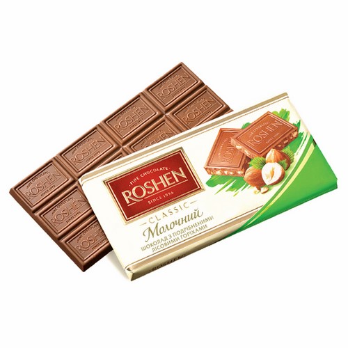 ROSHEN Milk Chocolate with Chopped Hazelnuts