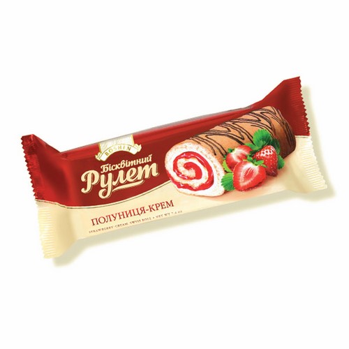 Бисквитный рулет «Клубника-крем» ROSHEN